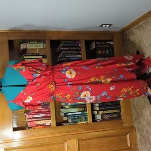 Strappy maxi dress, faux wrap, with off shoulder strap detail